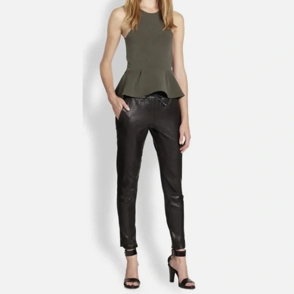 Bec & Bridge Slim Leather Jogger Pants Women’s size 6 - Picture 1 of 16